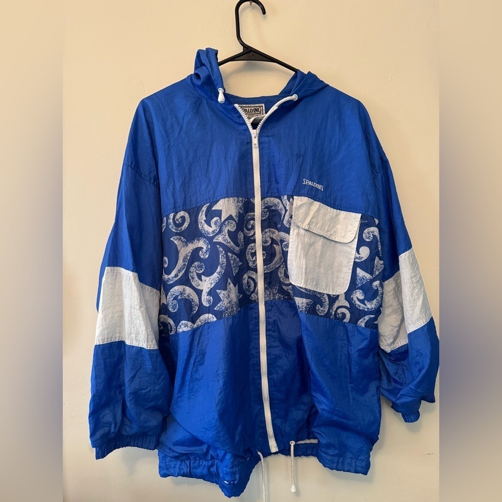 Vintage Spalding Active Sportswear Blue Jacket size Medium